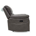 Roman Leather Recliner Sofa Brown & Grey