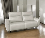 Bella 3 Seater Genuine Leather Power Recliner Sofa Cream