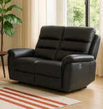 Dallas Genuine Leather Power Recliner 2 Seater Grey