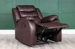 Leather Reclining Sofa 1 Seater Armchair Brown