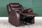 Leather Recliner Sofa Grey & Black