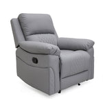 Roman Leather Recliner Sofa 1 Seater Armchair Light Grey