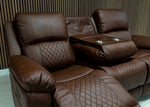 Roman Leather Recliner Sofa Brown & Grey