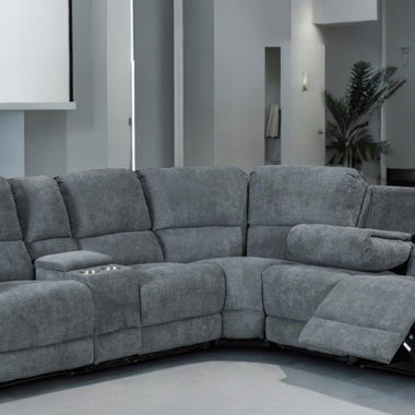 Vancouv Fabric Recliner Corner Sofa With Cup Holders