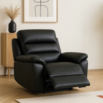 Dallas Genuine Leather Power Recliner 1 Seater Armchair Black