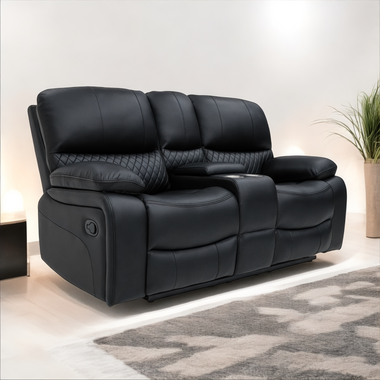 Rita 2 seater Recliner Sofa Set Inc Cinema seat Black