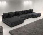 Marco Home Cinema Sofa Couch Black Plush Extended Extra Large