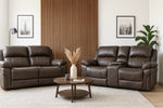 Roman Leather Recliner Sofa 3 + 2 Seater Set Stone Grey