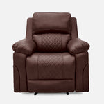 Roman Leather Recliner Sofa 1 Seater Armchair Brown