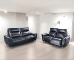 Bella 3 + 2 Set Genuine Leather Power Recliner Sofa Black