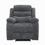 Fabric Reclining Sofa 1 Seater Armchair Grey