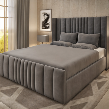 Pannel Wingback Ottoman Bed Frame