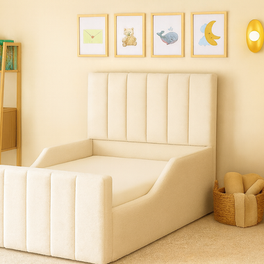 Panel Kids Bed Frame With Side Rails 3ft Single Toddler Bed