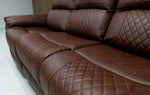 Roman Leather Recliner Sofa Brown & Grey