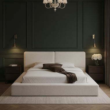 The Monarque Bed Frame Upholstered Cream