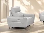 Bella Armchair Genuine Leather Power Recliner Sofa Grey