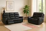 Dallas Genuine Leather Power Recliner 3 + 2 Set Balck Seaters