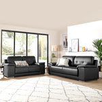 Grey Leather Sofa - D F Beds
