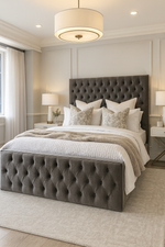 Boston Upholstered Grey 5ft King Bed Frame