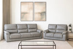 Dalmore Genuine Leather Sofa Grey 3 + 2 Seater Set