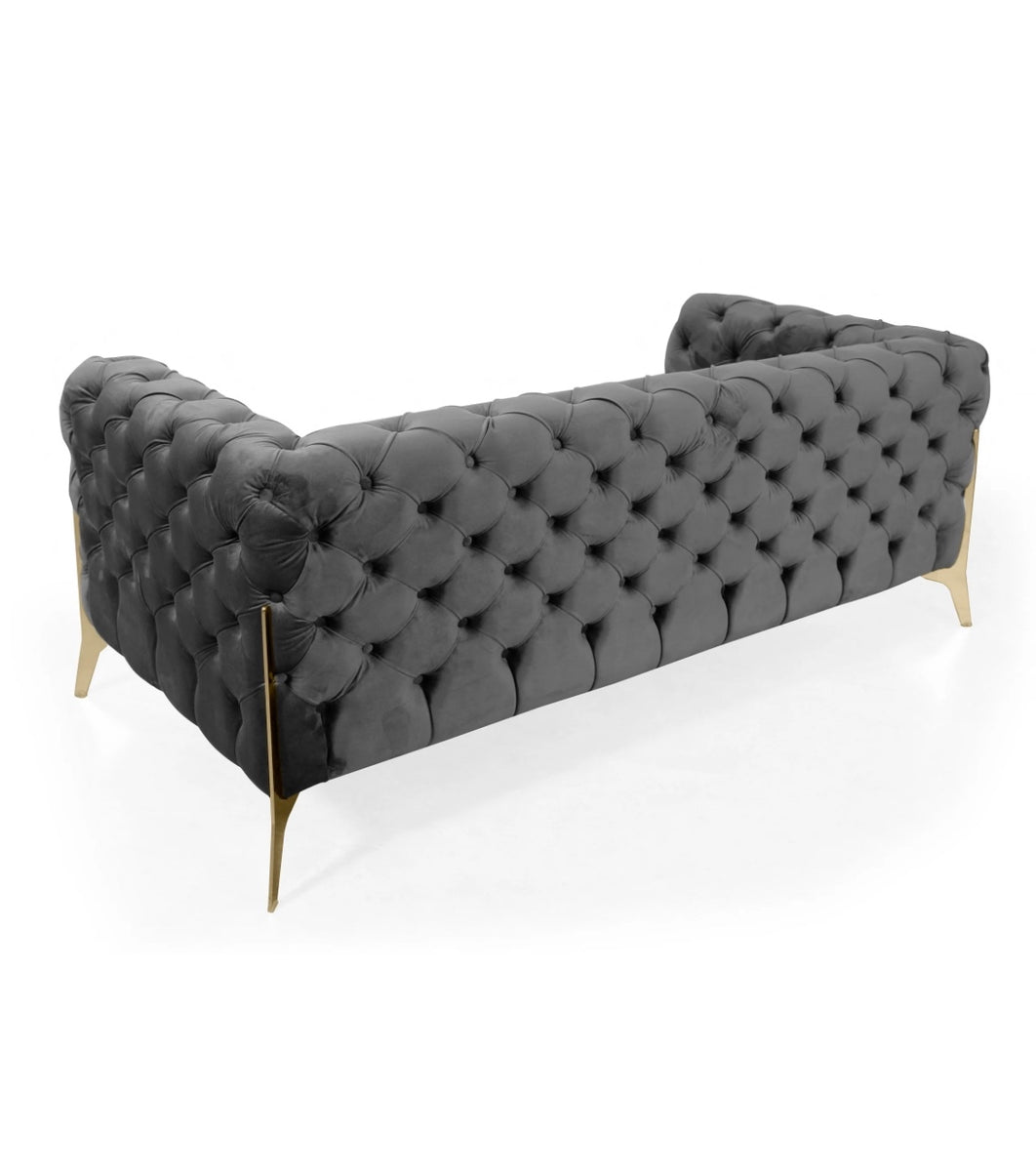 Velvet Fabric Chesterfield Sofa D F Beds