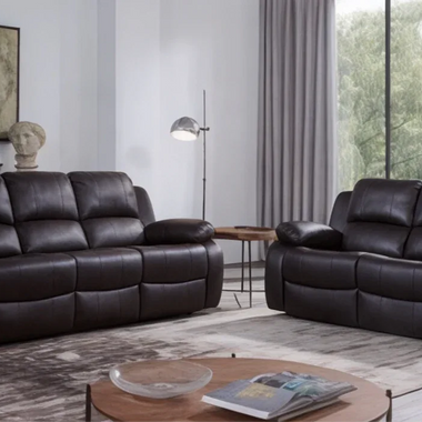 Valentia 3 + 2 Recliner Sofa Set Fabric And Leather - DF Beds