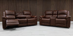 Roman Leather Recliner Sofa Brown & Grey
