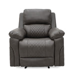 Roman Leather Recliner Sofa 1 Seater Armchair Stone Grey