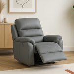 Dallas Genuine Leather Power Recliner 1 Seater Armchair Black