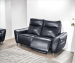 Bella 2 Seatwr Genuine Leather Power Recliner Sofa Black