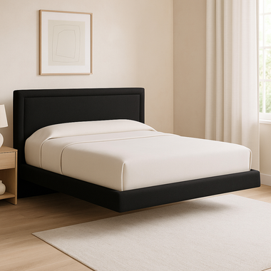 The Sora Floating Bed Upholstered Black