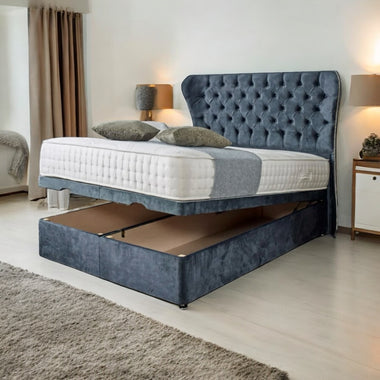 Wing Ottoman Storage Divan Bed with Headboard