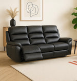 Dallas Genuine Leather Power Recliner 3 Seater Grey