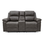 Roman Leather Recliner Sofa 2 Seater Stone Grey