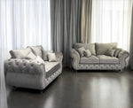 Rio chesterfield 3+2 sofa set fullback + cushions white
