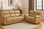 Bali Genuine Leather 3+2 Sofa Set Power Recliner Caramel