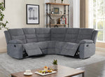 Leather Recliner Sofa Grey & Black