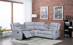 Leather Recliner Sofa Grey & Black