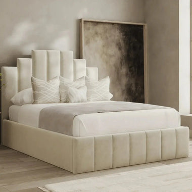 Paneling Bed Frame Fabric - D F Beds - DF Beds