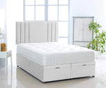 Vertical Lined Ottoman Storage Divan Bed with Headboard
