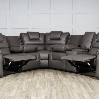 Vancouver padded recliner Corner sofa Dark Greu