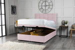 Cube ottoman storage bed base with headboard