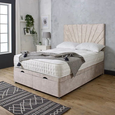 Sunrise ottoman divan bed base with headboard