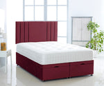 Vertical Lined Ottoman Storage Divan Bed with Headboard
