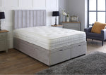 Pollo panel ottoman divan bed with lined headboard
