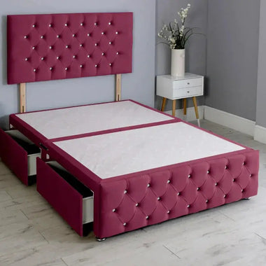 Milly Chesterfield Divan Bed With Headboard - DF Beds
