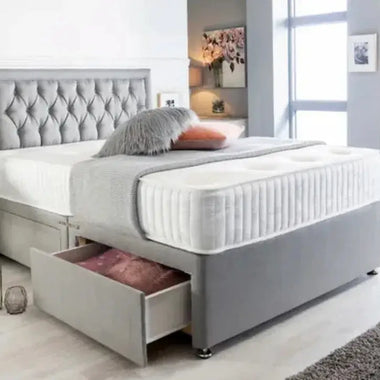 Miami Divan Bed Base With Headboard - D F Beds - DF Beds