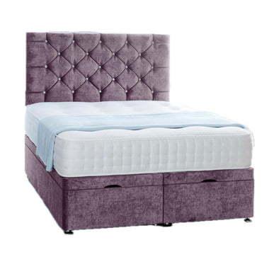 Chesterfield ottoman bed base with headboard