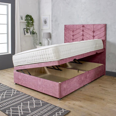 Rose Storage Divan Bed with Headboard