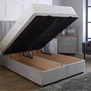 Pollo Panel Ottoman Storage Divan Bed with Headboard - DF Beds